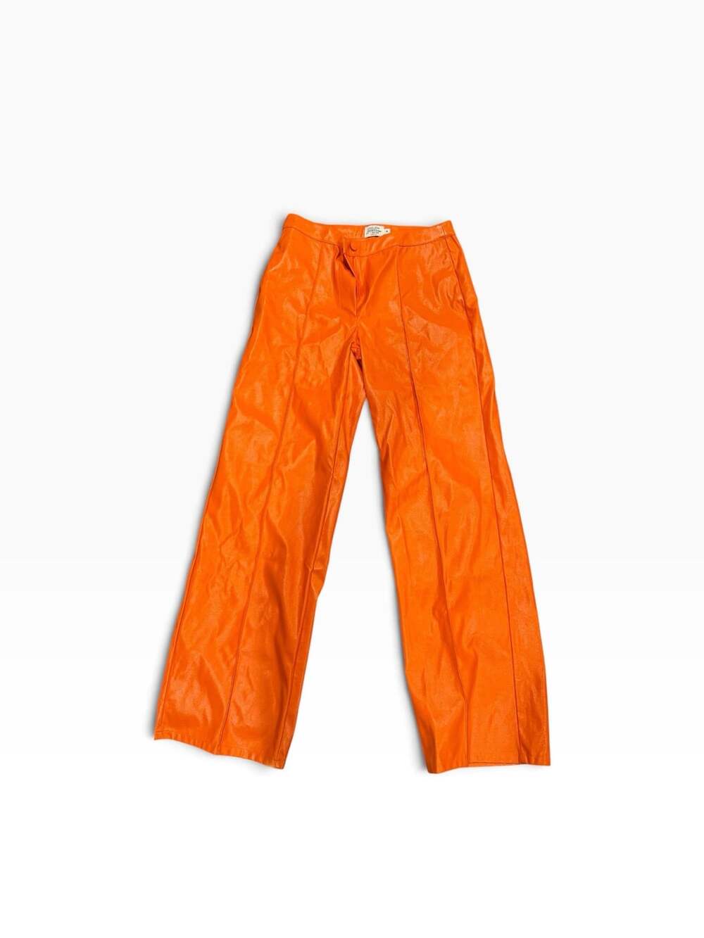 Melissa Bentsen x NA-KD Faux Leather Pants Size 38 Orange